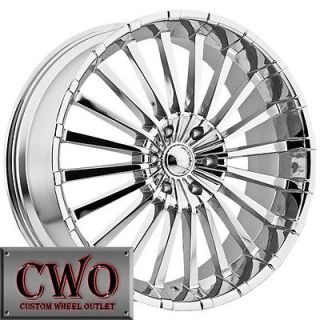 22 Chrome Panther Spline Wheels Rims 5x150 5 Lug Toyota Tundra Squoia 