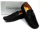 Mens GIOVANNI black faux suede loafers style S772 size 7 7.5 8 8.5 9 