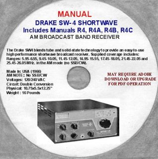 DRAKE SW 4 Vintage Shortwave AM Double Converison, Drake Receiver 