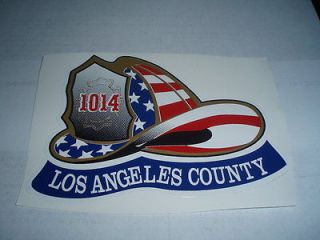 los angeles county fire helmet flag decal sticker lafd time