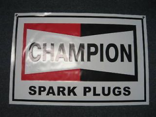 CHAMPION SPARK PLUG Banner Sign Garage Mechanic Shop Service Station 
