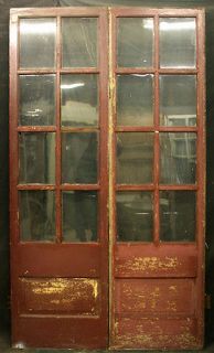 Pair avail 48x83 Antique French Entry Exterior Doors 16 Wavy Glass 