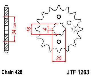 jt sprocket front 15t steel suzuki ts125 t x 1980