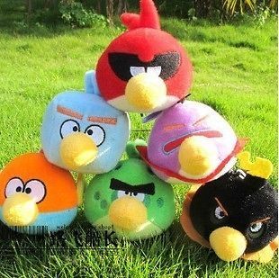 Set of New Space Angry Birds Plush Doll Toys 6 PCS Cute Cotton 7CM 