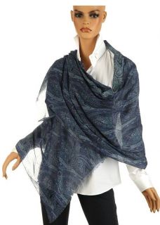 new etro luxury paisley print cotton scarf wrap shawl