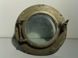 antique brass ship porthole 12 wide overall 