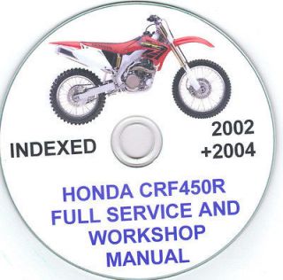 Honda CRF450 CRF450R Trials Motorcross Service And Workshop Manual 