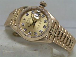 Rolex Lady President Box Papers Champagne Diamond Dial Factory 