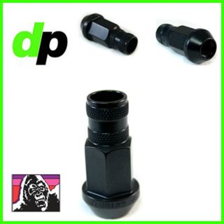 Anodized Black Aluminum Racing Wheel/Lug Nuts, Extended Open Acorn 