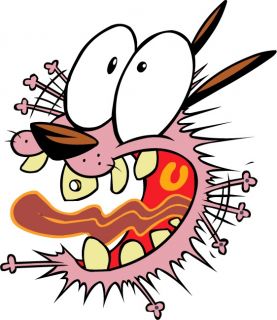 courage the cowardly dog cartoon bumper sticker 5 x5 time