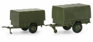 Roco Minitanks 462 1/87 M101A1 & M105A2 1.5 Ton Trailers w/Canvas Type 