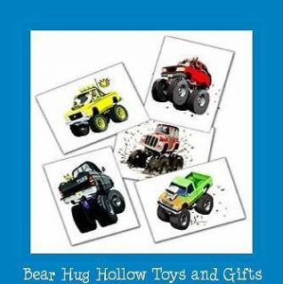 12 monster trucks temporary tattoos party favors 