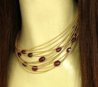 MARCO BICEGO 18K GOLD & RUBY BEADS 14 ROWS LADIES NECKLACE