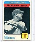 1973 topps lou gehrig all time grand slam leader scan