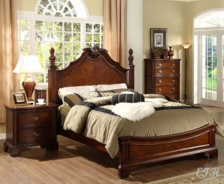 elegant carlsbad ii dark cherry wood low profile bed more