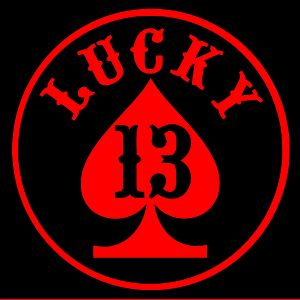 Lucky 13 Spade Car Truck Window Sticker Decal Any Color
