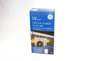 NEW GE 19 Count LED Ice Crystal Icicle Lights Set 9ft. Long Christmas 