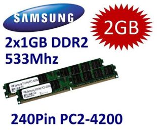 2X 1GB 2GB RAM PC Speicher DDR2 533 400 MHz PC2 3200U