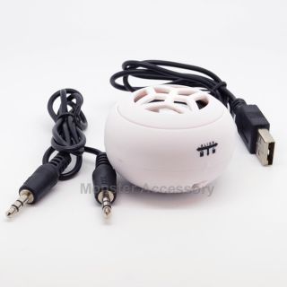 White Mini USB Rechargeable Hamburger Speaker for HTC One X