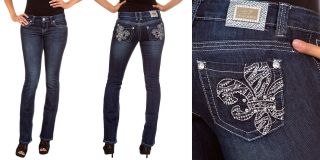 New Women Sexy Casual Fashion Dark Blue Denim Boot Cut Pants Jeans 