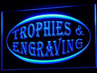 I628 B Trophies Engraving Shop Custom Neon Light Sign