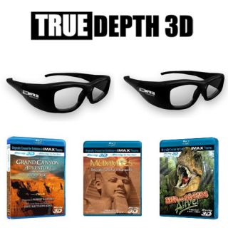 True Depth 3D IMAX Bundle for Panasonic 3D TVs 2 Glasses 3 IMAX 3D Blu 