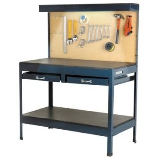 New Metal Shop Workbench with Overhead Light Outlets
