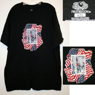 4th of July Patriotic American Flag Ground Zero W Firemen T Shirt Size 