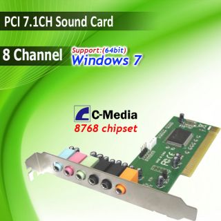 PCI 7 1 8 Channels Sound Card CMI8768 Chipset