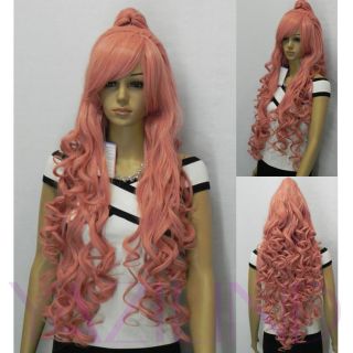 Smoke Pink Fashion Curly Wavy Hair Long Full Synthetic Ramp Bangs 