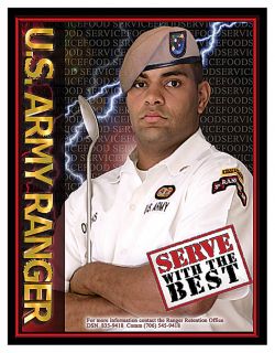US Army Rangers Food Service Cooks Recruitment Poster