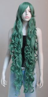 120cm Kanekalon Series Dark Green Curly Wavy Long Cosplay DNA Wigs 