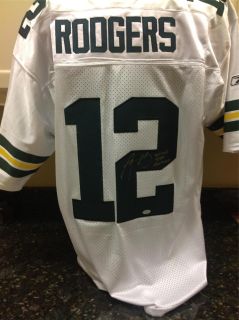 Aaron Rodgers Signed White Packers Authentic Jersey Steiner COA