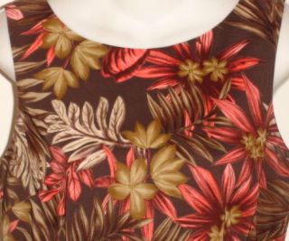AB STUDIO Brown/Coral Tropical Flower Print Sheath Dress   Sz 10