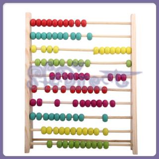 Number Color Learning Wooden Abacus Counting Frame Maths Aid 