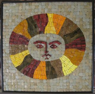 Evelyn Ackerman mosaic tile SUN art, retains tag