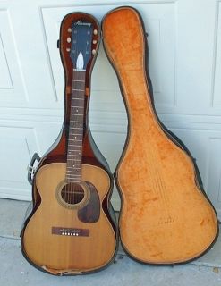 Vintage Harmony Chicago USA Acoustic Guitar w/ Original Case