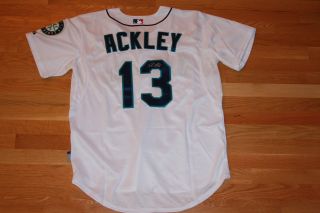 Dustin Ackley Autographed Home White Jersey Seattle Mariners   MLB
