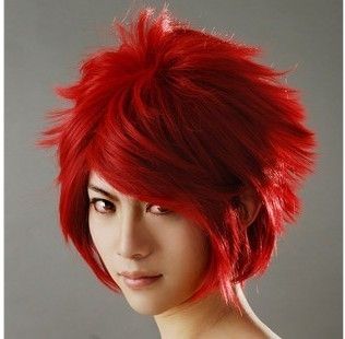 Pretty Galaxy Adonis Red Short Straight Cosplay Full Wig Gift 99 