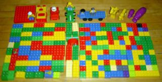 LEGO Duplo assorted lot bricks animals people vehicles LOT OF 223 