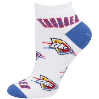 Oklahoma City Thunder Ladies White All Over Team Logo Ankle Socks 