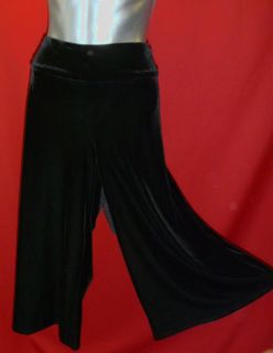 Adrianna Papell Black Velveteen Formal Palazzo Crop Dress Pants Size 
