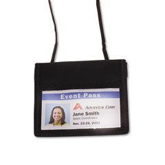 Advantus 75452 ID Badge Holder w Neck Pouch Horizontal