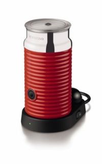 Nespresso Aeroccino Real Milk Frother Steamer Maker Red Coffee Latte 