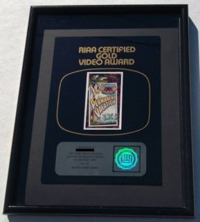 AEROSMITH RIAA Certified Gold Video Award Permanent Vacation 3X5