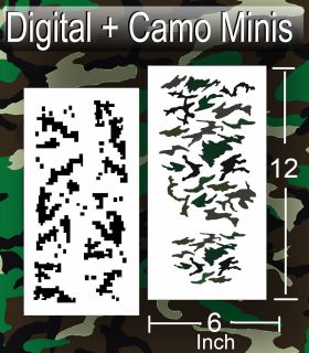 air brush stencil Digital Orig Camo Mini Double Set 2 Separate 