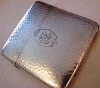 Saart Sterling Silver Cigarette Case Hammered Slotted Insert Very 