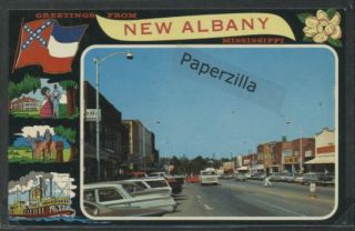 MS New Albany c1965 Street Greetings Cars Deco Border