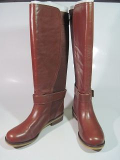 Lucky Brand Aida Brown Leather Knee High Riding Boots Shoes Womens Sz 