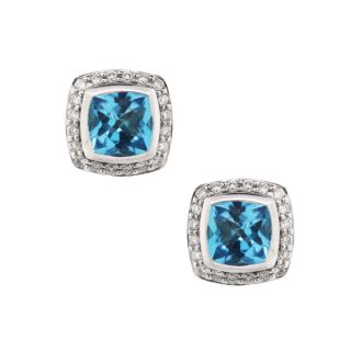 David Yurman Albion Blue Topaz Diamond Earrings